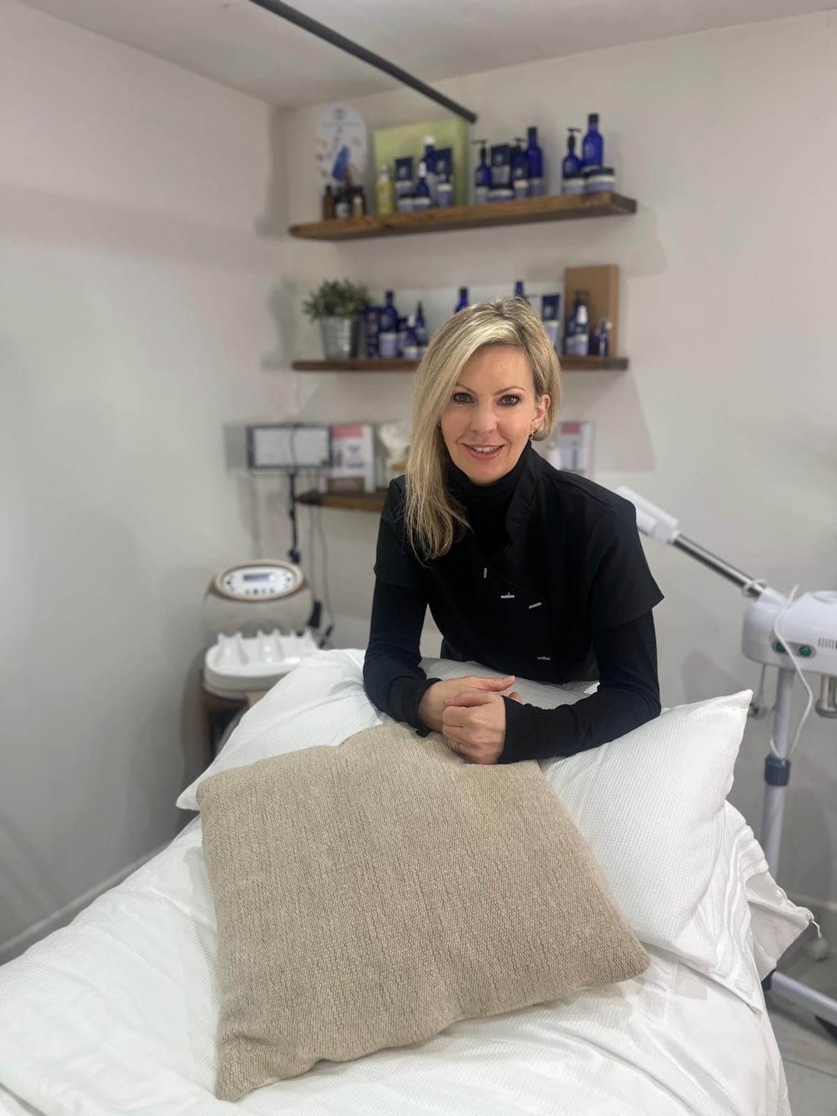 Alex, professional skincare therapist at Sculpted Skincare salon in Essex, Hertfordshire and Cambridgeshire, specialising in non-invasive microcurrent and radiofrequency facial treatments.